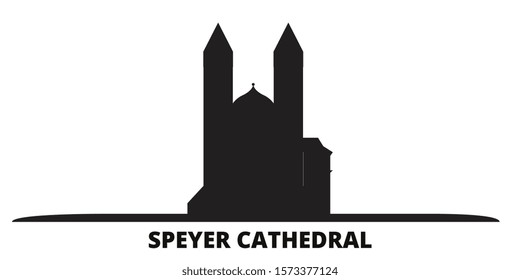 Germany, Speyer city skyline isolated vector illustration. Germany, Speyer travel black cityscape