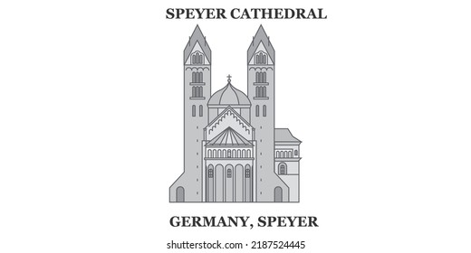 Germany, Speyer city skyline isolated vector illustration, icons