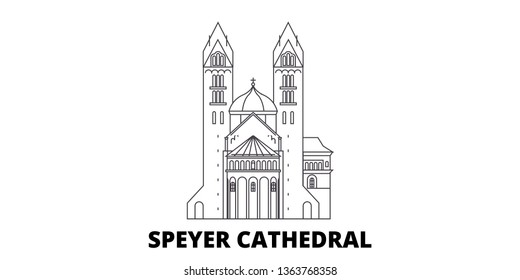 Germany, Speyer line travel skyline set. Germany, Speyer outline city vector illustration, symbol, travel sights, landmarks.