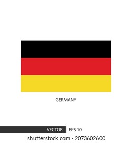 Germany square flag on white background and specify is vector eps10.