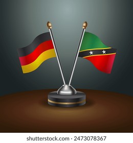Alemania y ST. La tabla de Nevis marca la relación con el fondo degradado. Ilustración vectorial
