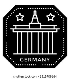 Germany stamp logo icon 