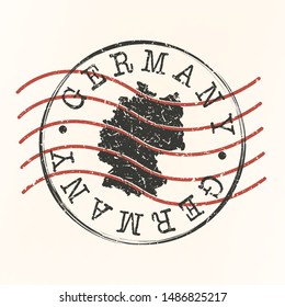 Germany Stamp Postal. Map Silhouette Seal. Passport Round Design. Vector Icon. Design Retro Travel.