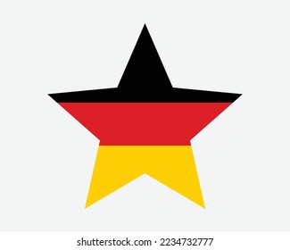 Germany Star Flag. German Star Shape Flag. Deutschland Country National Banner Icon Symbol Vector Flat Artwork Graphic Illustration svg