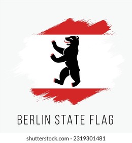 Germany State Berlin Vector Flag Design Template. Berlin Flag for Independence Day. Grunge Berlin Flag