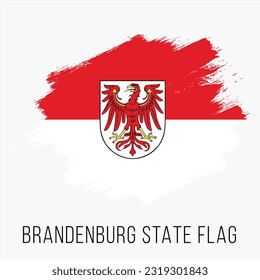 Germany State Brandenburg Vector Flag Design Template. Brandenburg Flag for Independence Day. Grunge Brandenburg Flag