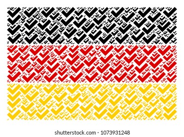Germany State Flag concept combined of yes icons. Vector yes icons are united into geometric German flag collage.