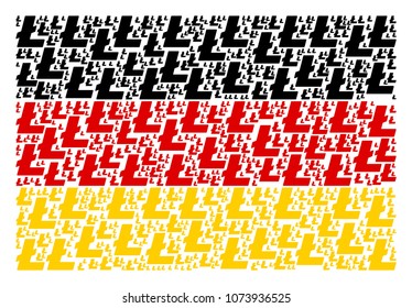 Germany State Flag concept combined of litecoin design elements. Vector litecoin elements are united into mosaic German flag pattern.