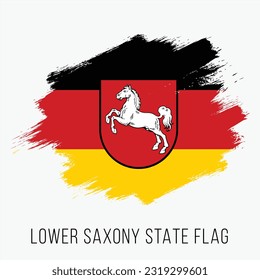 Germany State Lower Saxony Vector Flag Design Template. Lower Saxony Flag for Independence Day. Grunge Lower Saxony Flag