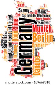 Germany state map vector tag cloud illustration