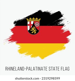 Germany State Rhineland-Palatinate Vector Flag Design Template. Rhineland-Palatinate Flag for Independence Day. Grunge Rhineland-Palatinate Flag