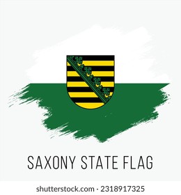 Germany State Saxony Vector Flag Design Template. Saxony Flag for Independence Day. Grunge Saxony Flag