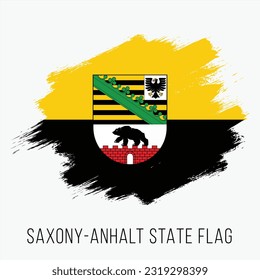 Germany State Saxony-Anhalt Vector Flag Design Template. Saxony-Anhalt Flag for Independence Day. Grunge Saxony-Anhalt Flag