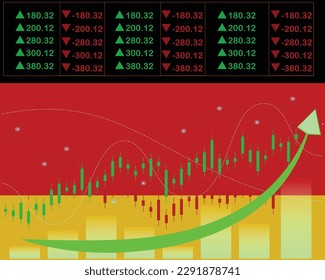 Germany stock increase in market vector concept design with Germany flag background