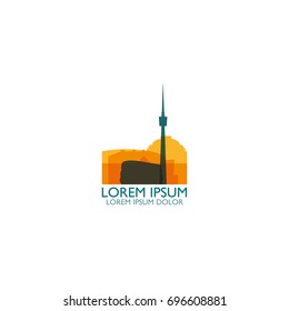 Germany Stuttgart city landscape modern panorama silhouette skyline vector logo icon
