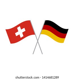 Germany and Switzerland flags vector isolated on white background