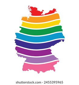 germany swoosh silhouette rainbow map