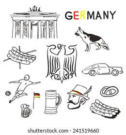 Germany symbols vector set