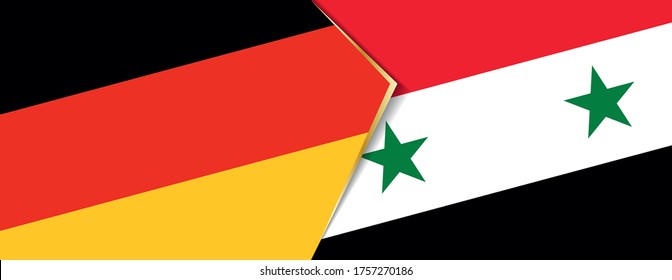 Deutschland und Syrien Flaggen, zwei Vektorflaggen Symbol für Beziehung oder Konfrontation.