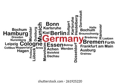 Germany tag cloud on white background