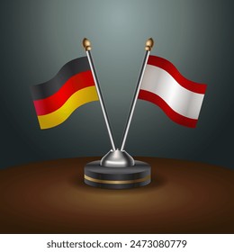 Germany and  Tahiti table flags relation with gradient backgrund. Vector Illustration