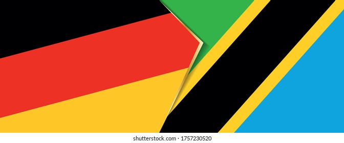 Germany and Tanzania flags, two vector flags symbol of relationship or confrontation.