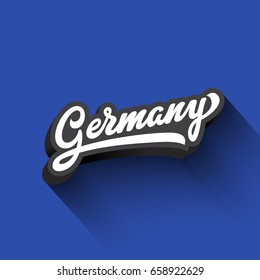 Germany text Calligraphy Vintage Retro Lettering vector design.
Typography 3D Poster Banner Card template.