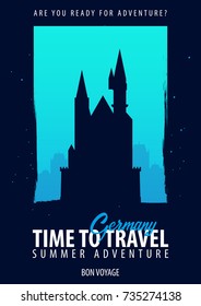 Germany. Time to Travel. Journey, trip and vacation. Vector travel illustration