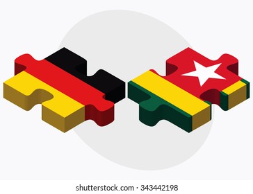 Germany and Togo Flags in puzzle isolated on white background
