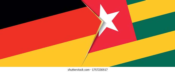 Deutschland und Togo Flaggen, zwei Vektorfahnen Symbol für Beziehung oder Konfrontation.