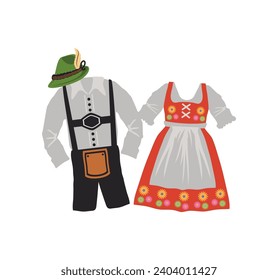 germany traditional clothes illustration isolated