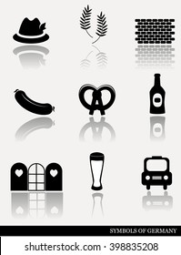 Germany - traditional symbolic icons. Vector art.