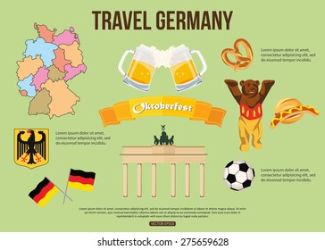 Germany travel background with place for text. Vector illustration