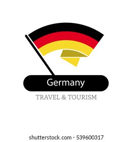 Germany The Travel Destination logo - Vector travel company logo design - Country Flag Travel and Tourism concept t shirt graphics - vector illustration
