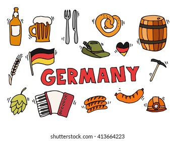 Germany travel set vector illustration