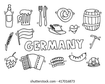 Germany travel set vector illustration