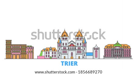 Germany, Trier line cityscape, flat vector. Travel city landmark, oultine illustration, line world icons
