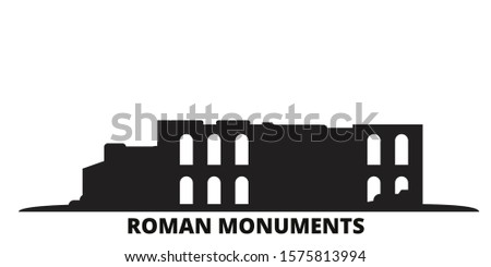 Germany, Trier, Roman Monuments, Cathedral Of St. Peter And Church Of Our Lady city skyline isolated vector illustration. Germany, Trier, Roman Monuments, Cathedral Of St. Peter And Church Of Our Lady