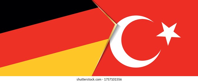 Deutschland und die Türkei sind Flaggen, zwei Vektorflaggen Symbol für Beziehung oder Konfrontation.