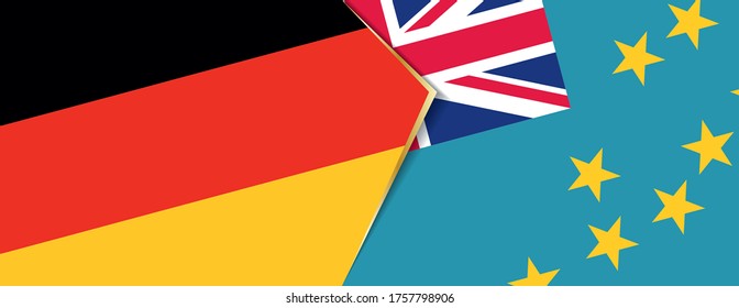 Deutschland und Tuvalu Flaggen, zwei Vektorflaggen Symbol für Beziehung oder Konfrontation.