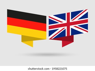 Germany and UK flags. German and British national symbols. Vector illustration.
