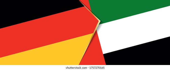 Deutschland und die Vereinigten Arabischen Emirate Flaggen, zwei Vektorflaggen Symbol für Beziehung oder Konfrontation.