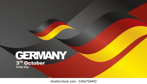 Germany Unity Day flag ribbon landscape background