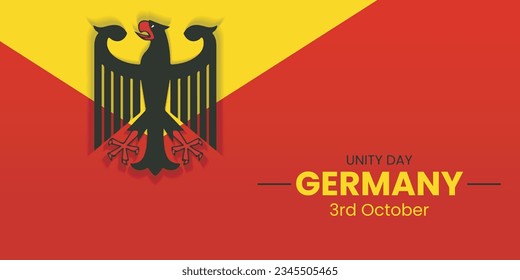 Día de la Unidad de Alemania. Feliz Día de la Unidad Alemania 3 de Octubre. Tarjeta de saludo de día de unidad, cartel o plantilla de afiches.