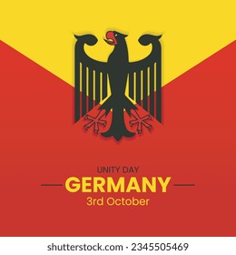 Germany Unity Day. Happy Unity Day Germany 3rd October. Unity Day Greeting Card, Banner or Poster Template.