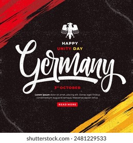 germany unity day lettering background