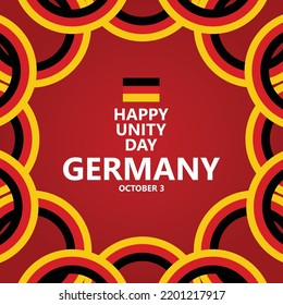 Germany Unity Day vector template with tricolor circular ribbon flag. Europe country national day celebrated annually on October 3.