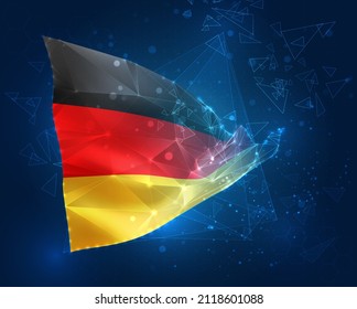 Alemania, indicador vectorial 3d sobre fondo azul con interfaces hud