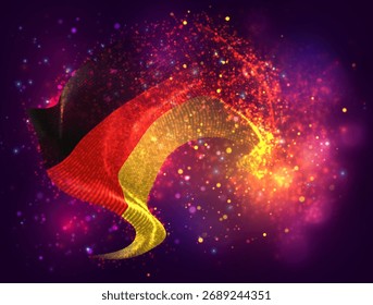 Alemania, bandera 3D de Vector con un chapoteo de puntos de pintura, explosión de puntos de colores