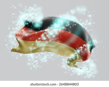 Germany, vector 3d flag in whirlwind of magical radiance